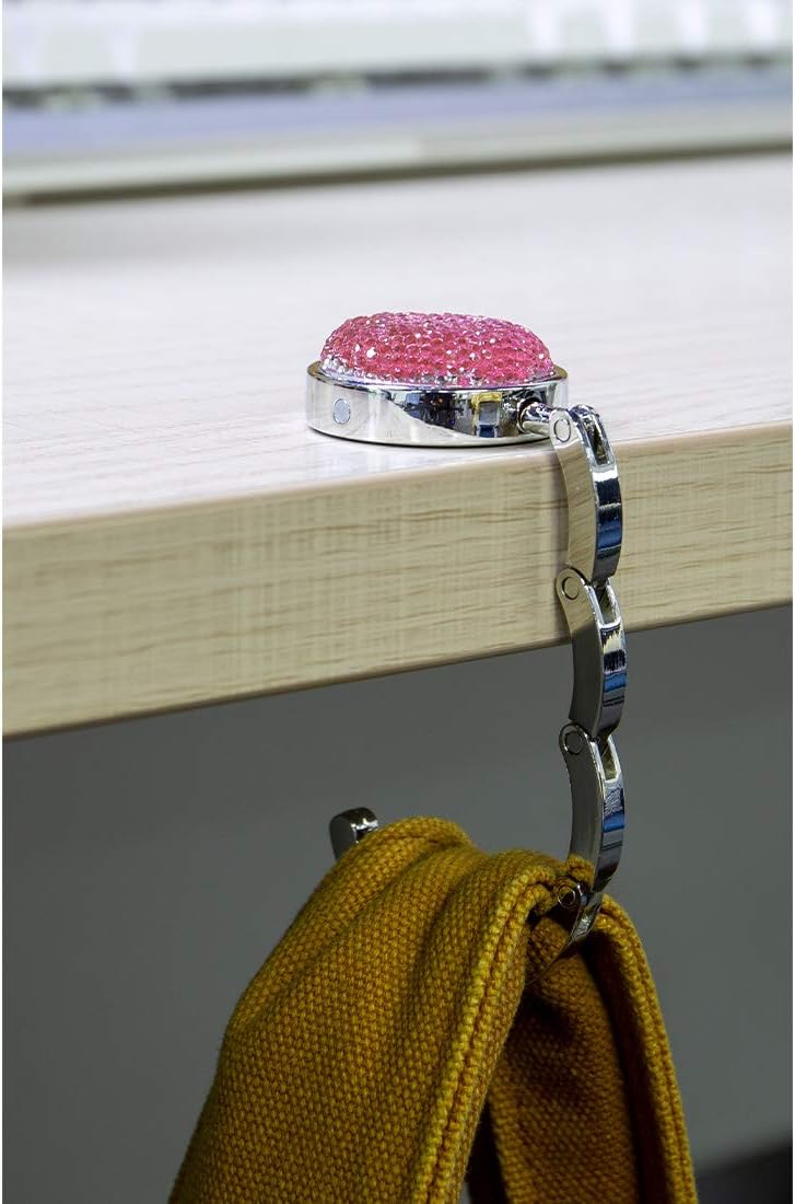 Foldable se Hook Floding Handbag Hanr Bling Rhinestone Bag