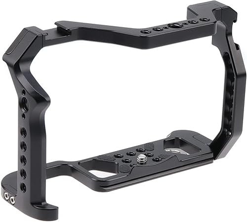 Miniatura 2 de Runshuangyu CNC aluminio DSLR cámara jaula extensión marco zapata fría para Canon R5 R6 R5C DSLR cámara