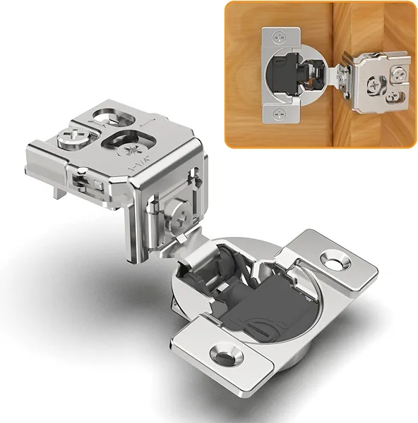 Chibery 10 Pack 1-1/4" 4D Overlay Soft Close Concealed Hinges for Face Frame Door, Control Closing Speed, Smooth Slow Self Close Hinges, Satin Nickel, 105° Open Angle Stainless Steel Cabinet Hinges
