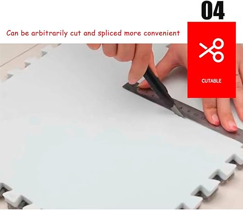 Miniatura 6 de Tapete de espuma de rompecabezas de felpa de 10 piezas, azulejos de espuma entrelazados suaves y esponjosos, 10 azulejos9.7 pies cuadrados,