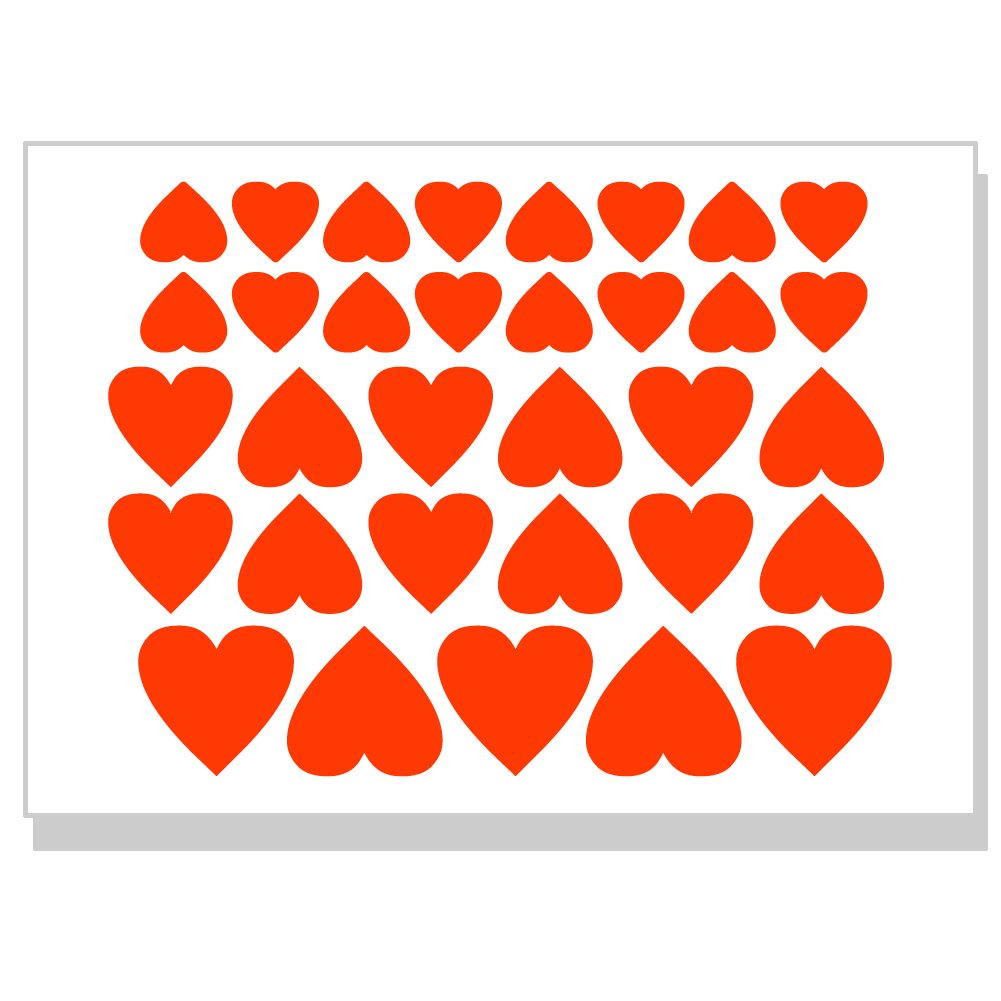 Amazon.co.jp: シール デコ【ハート いっぱい 蛍光レッド】 うちわ