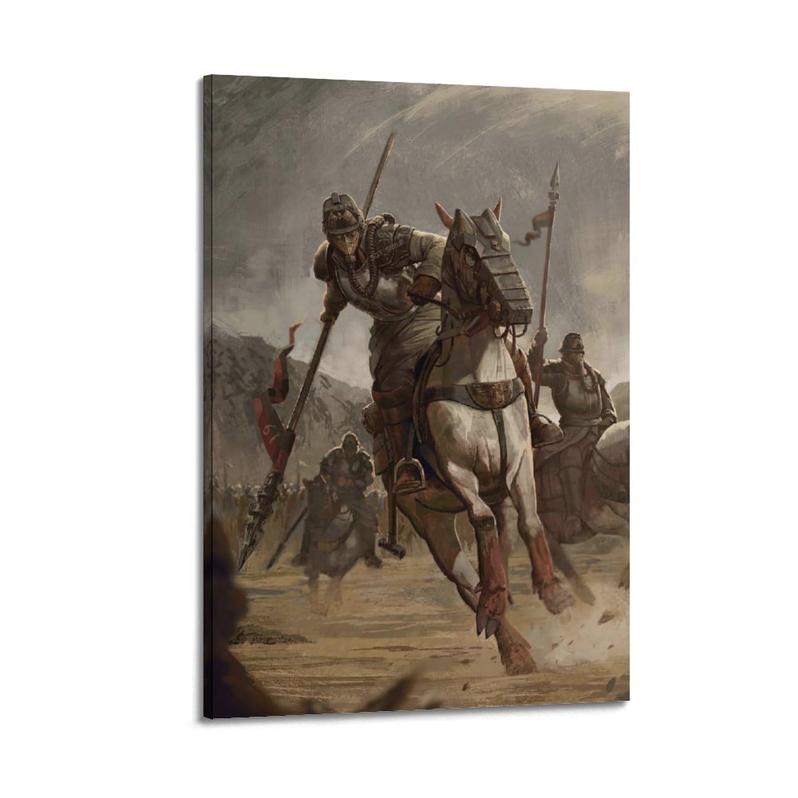Warl Frame-Style Vintage Knight Poster Death Korps Of Frieg Decorative Painting Canvas Art Picture 08X12inch(20X30cm)