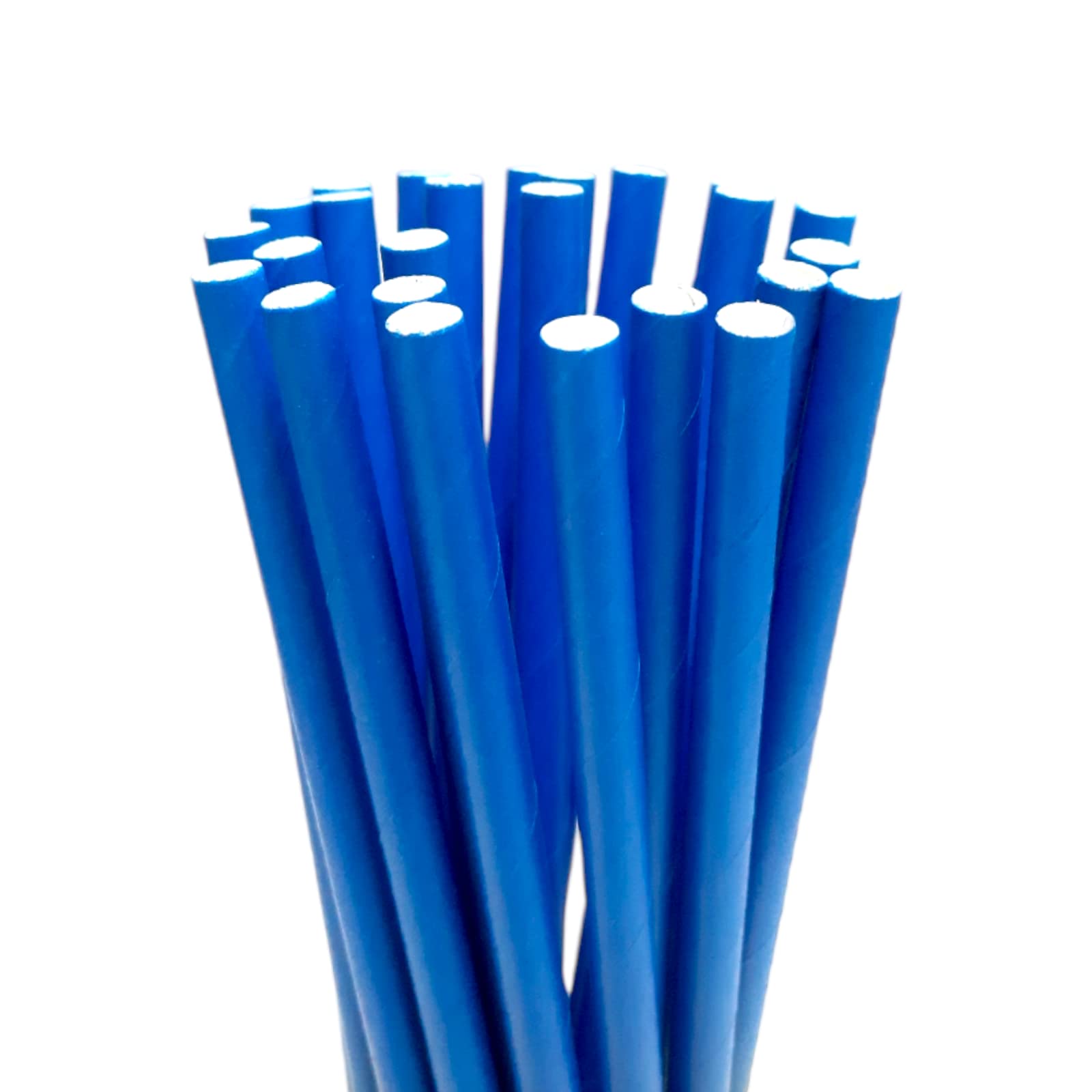 25 Pcs. Plain Dark Blue Colored Straws for Party Supplies, Biodegradable Paper Straws, Birthday, Wedding, Bridal/Baby Shower Decorations and Holiday Celebrations