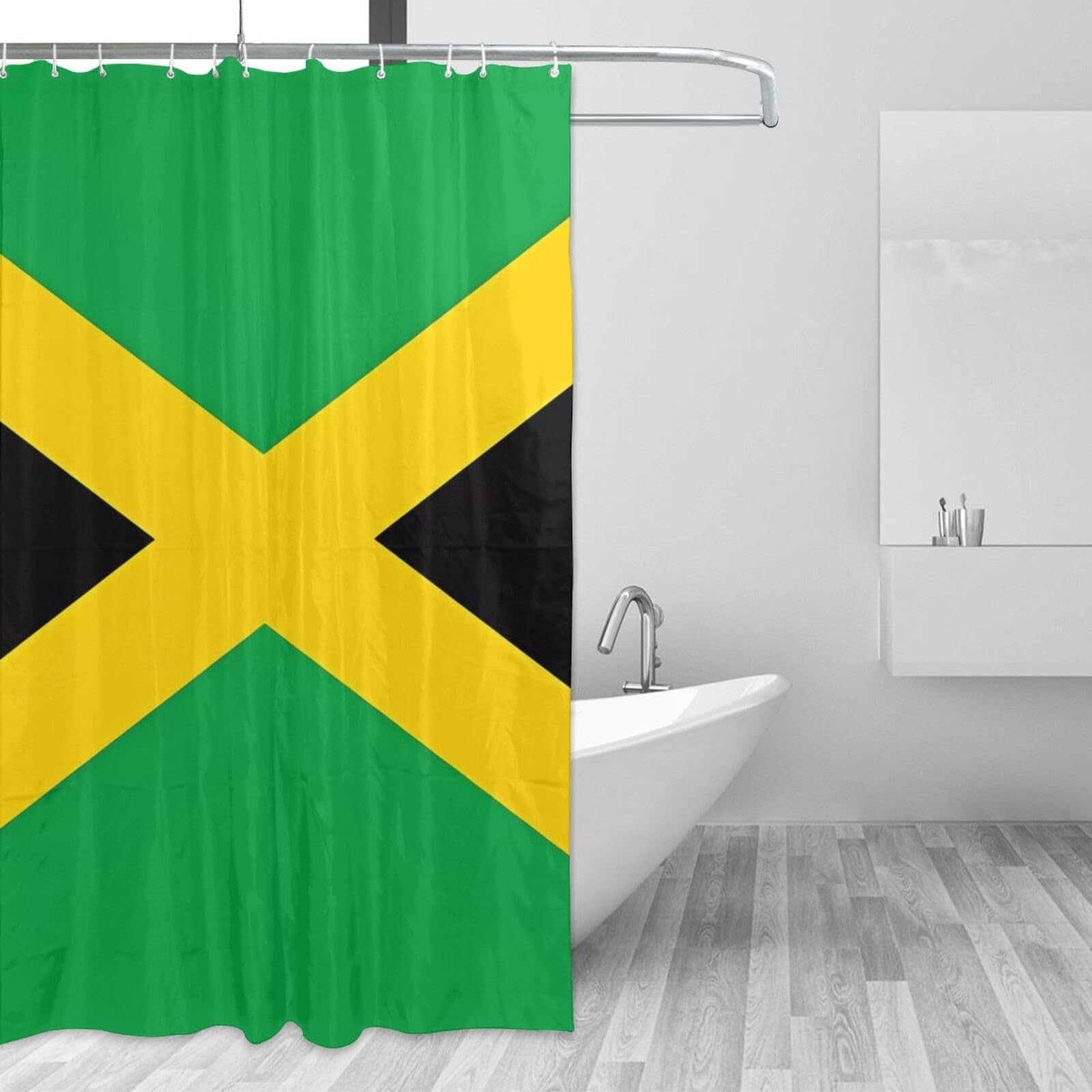 Rideau de douche drapeau Jamaïque 183x183 cm imperméable pour baignoire
