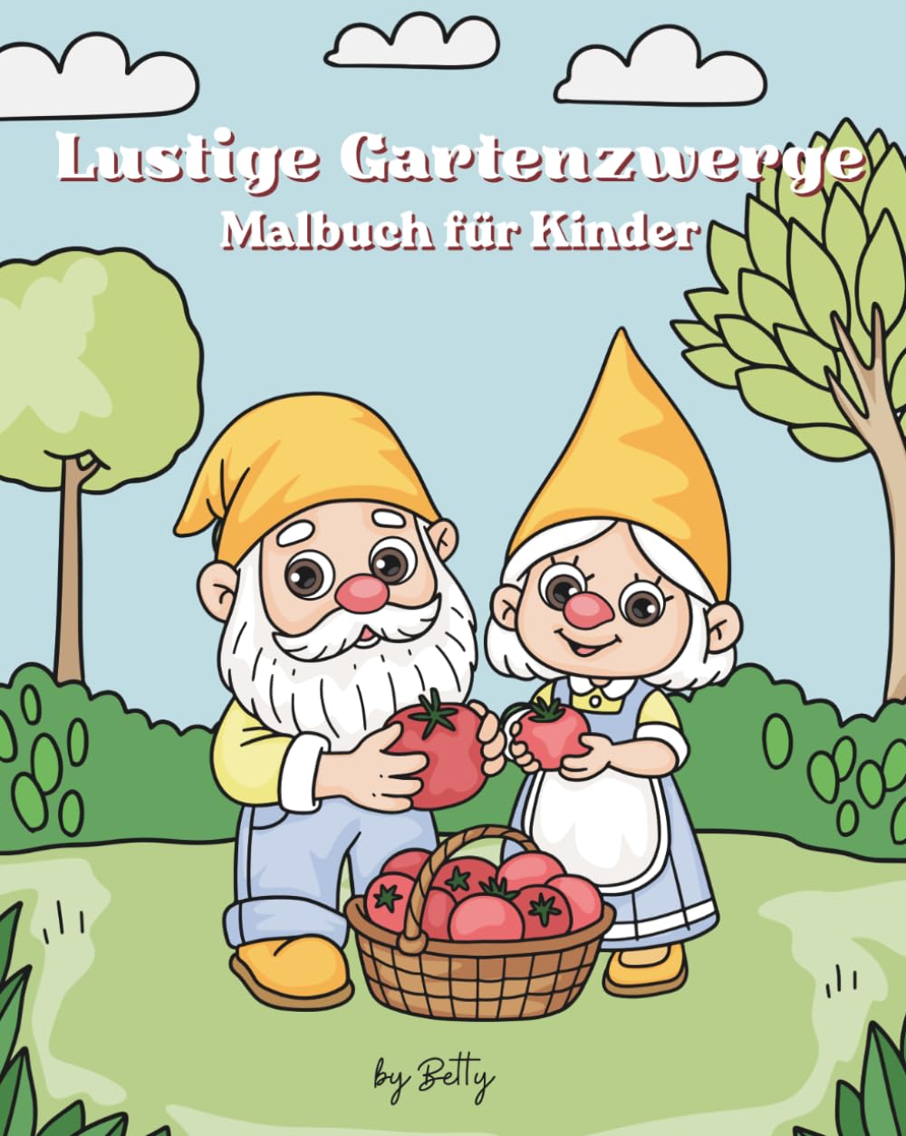 Lustige Gartenzwerge: Malbuch für Kinder
