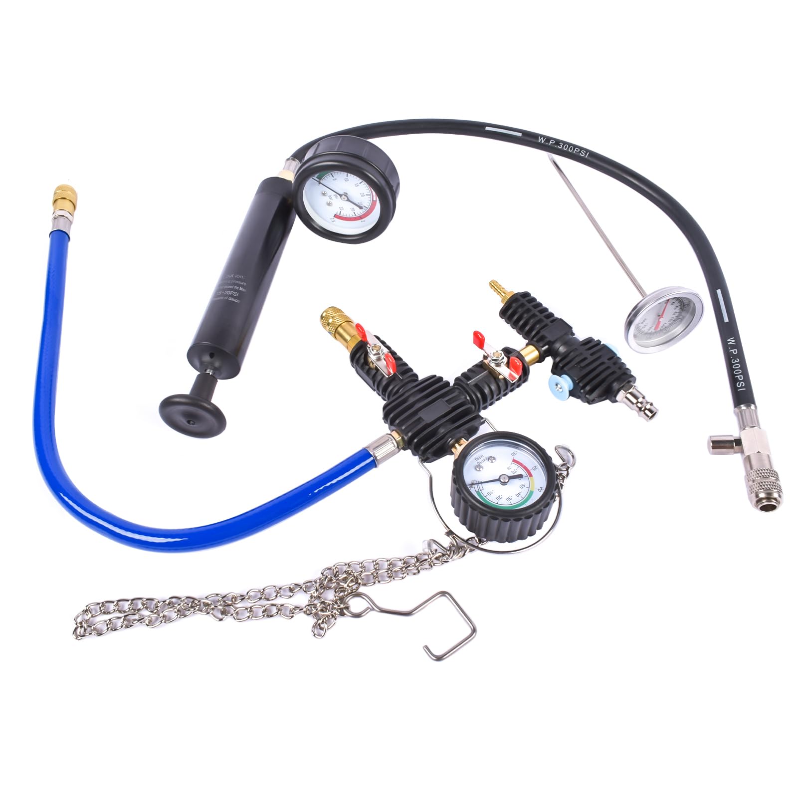 Universale Radiatore Pressione Tester Kit 31 Pezzi per Auto Sistema di Raffreddamento Test