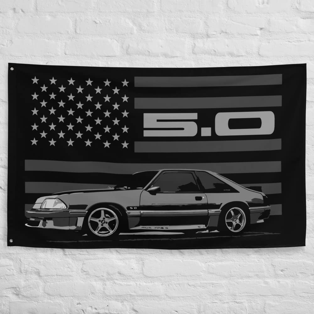 GT 5.0 Foxbody Fox Body American Stang Driver Wall Art Banner Flag 56" x 34.5"