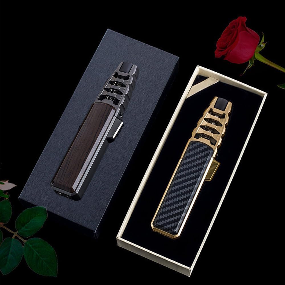 Briquet Brite Fire Brightfire - Briquet torche rechargeable - Briquet sans flamme rechargeable - Briquet électrique lumineux - Briquet rechargeable Britefire (noir + bois)