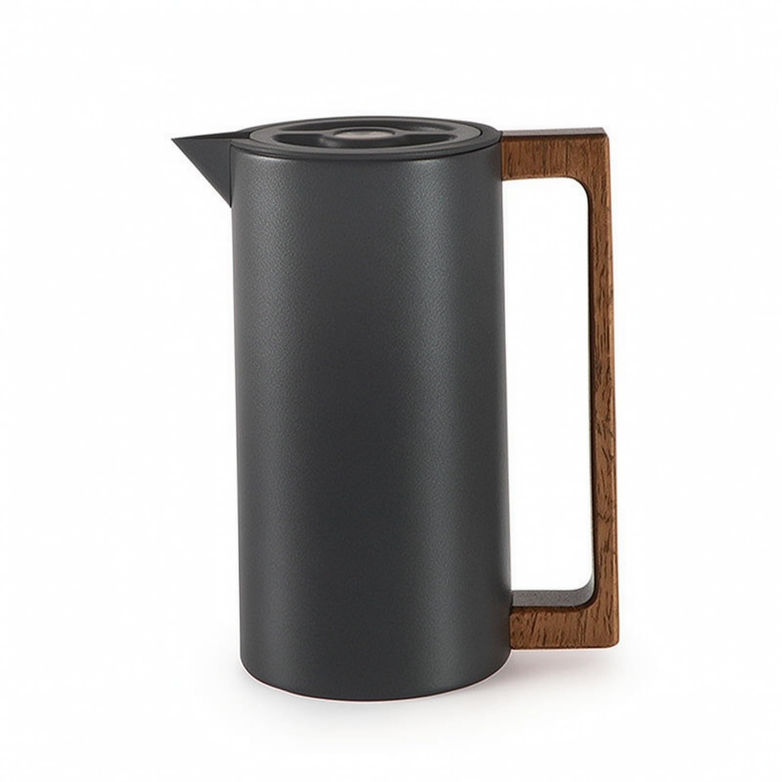 Jarra Térmica con Mango Mantiene Caliente y Frío Jarra Térmica Portátil Recipiente para Cocina, Negro, 1.0L