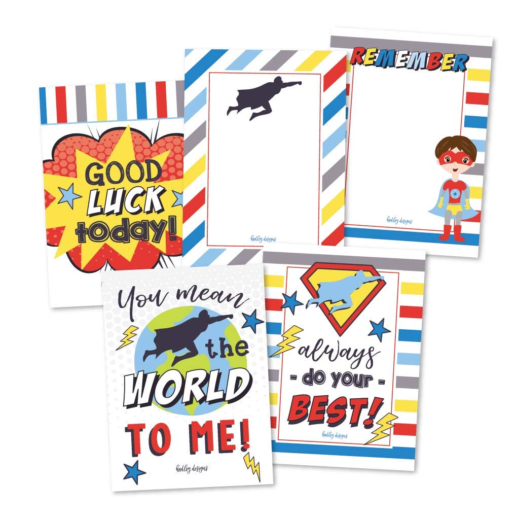 Amazon.com : 25 Superhero School Lunch Box Notes For Kids, Inspirational  Motivational Cards For Boys Girls From Mom, Encouraging Notes for Student  Children Teens, Thinking of You Positive Affirmations Lol Fun Love :