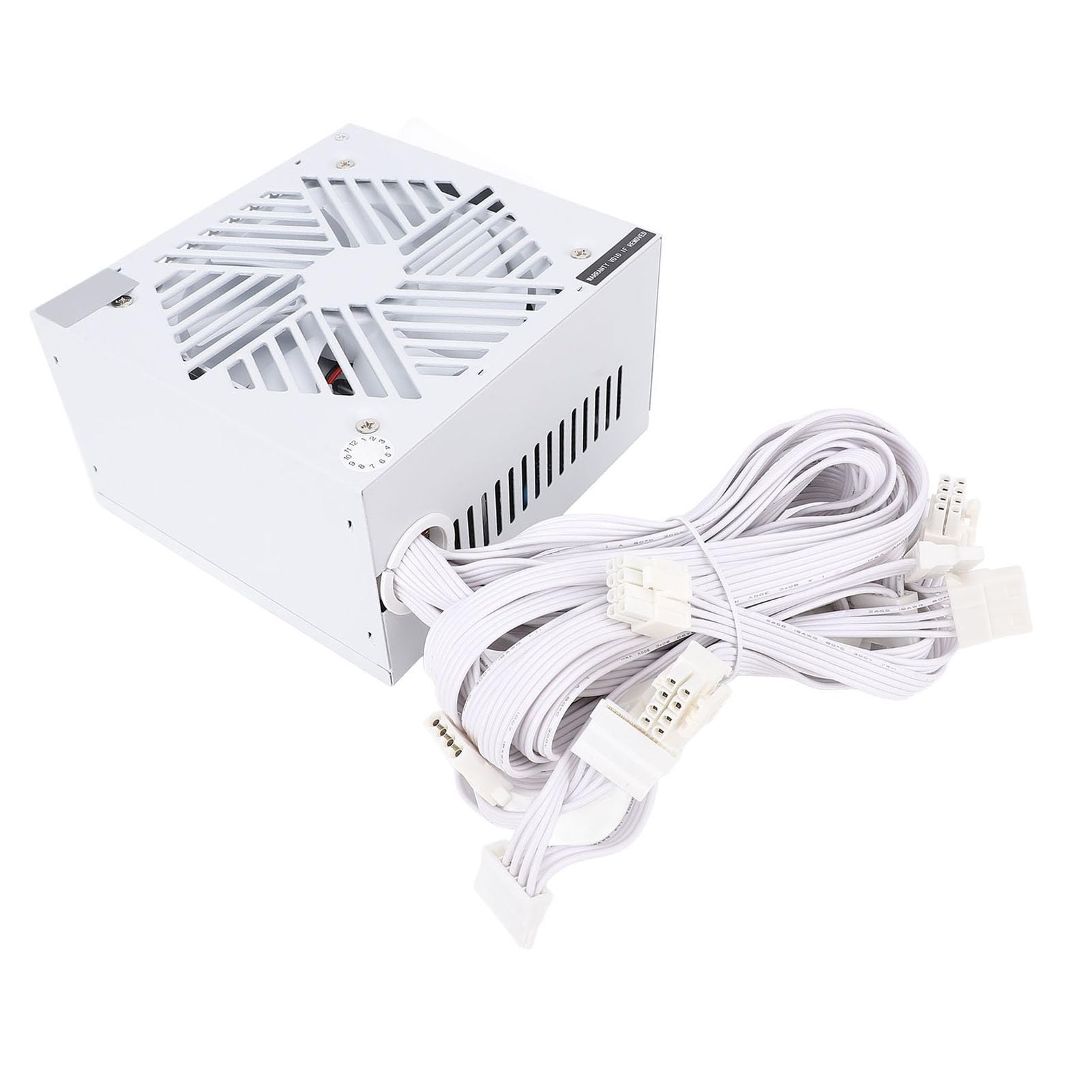 Kadimendium Alimentatore ATX Modulare da 600 W con Controllo Intelligente della Temperatura per PC Costruito a Risparmio Energetico, Colore Bianco
