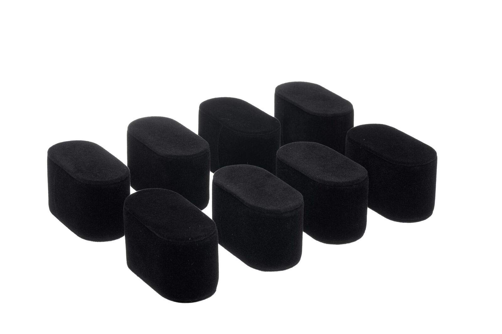 Set of 8 Black Velvet Watch Bracelet Pillows for Case Box Display Stand