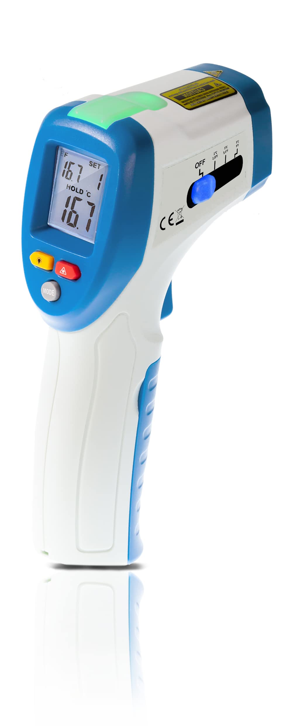 PeakTech Termometro a infrarossi meno 50 °C. aggiunta 380 °C con allarmi LED e allarme Impostazione per misurazione di temperatura senza contatto, 1 pezzi, P 4945