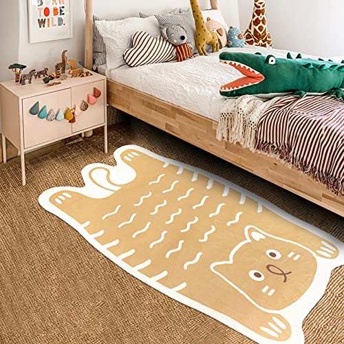 Ustide Kids Play Mat 2.6X5.2Ft, Washable Bedroom Rug Nonslip Kids Play Rug Cat Shaped Rug For Kids Room Cartoom Kids Rug Animal Living Room Rug Bedside Throw Rugs Baby Nursery Rug #TOP20