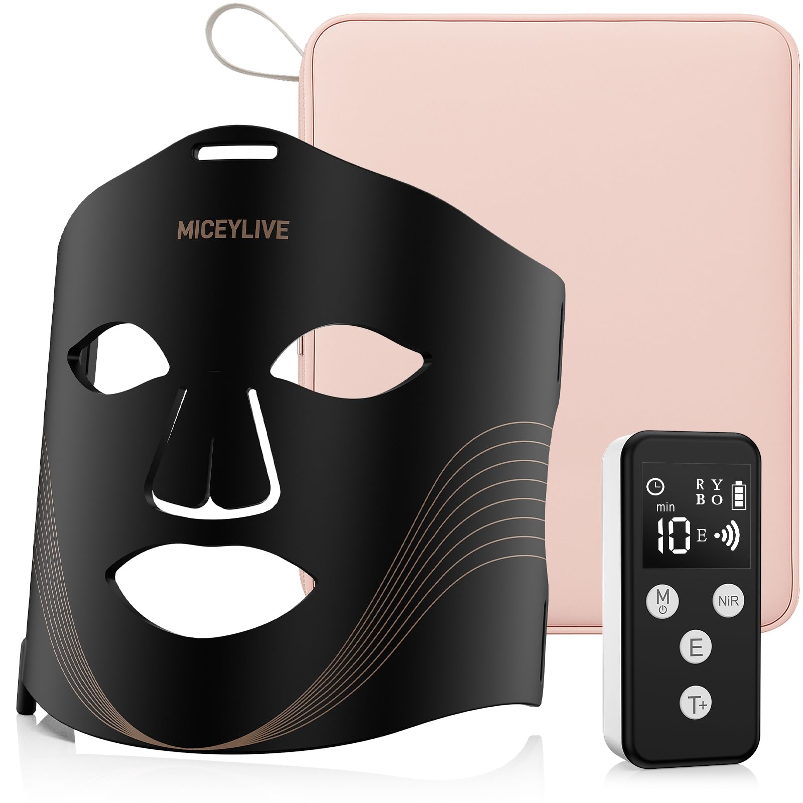 Led Maske Gesicht, Rotlicht Maske Gesicht in 3 Mod zur Aknebehandlung für Fernbedienung, Faltenreduzierung und Hautverjüngung, Tragbare Rotlicht Blattmaske für Hautpflege zu Hause
