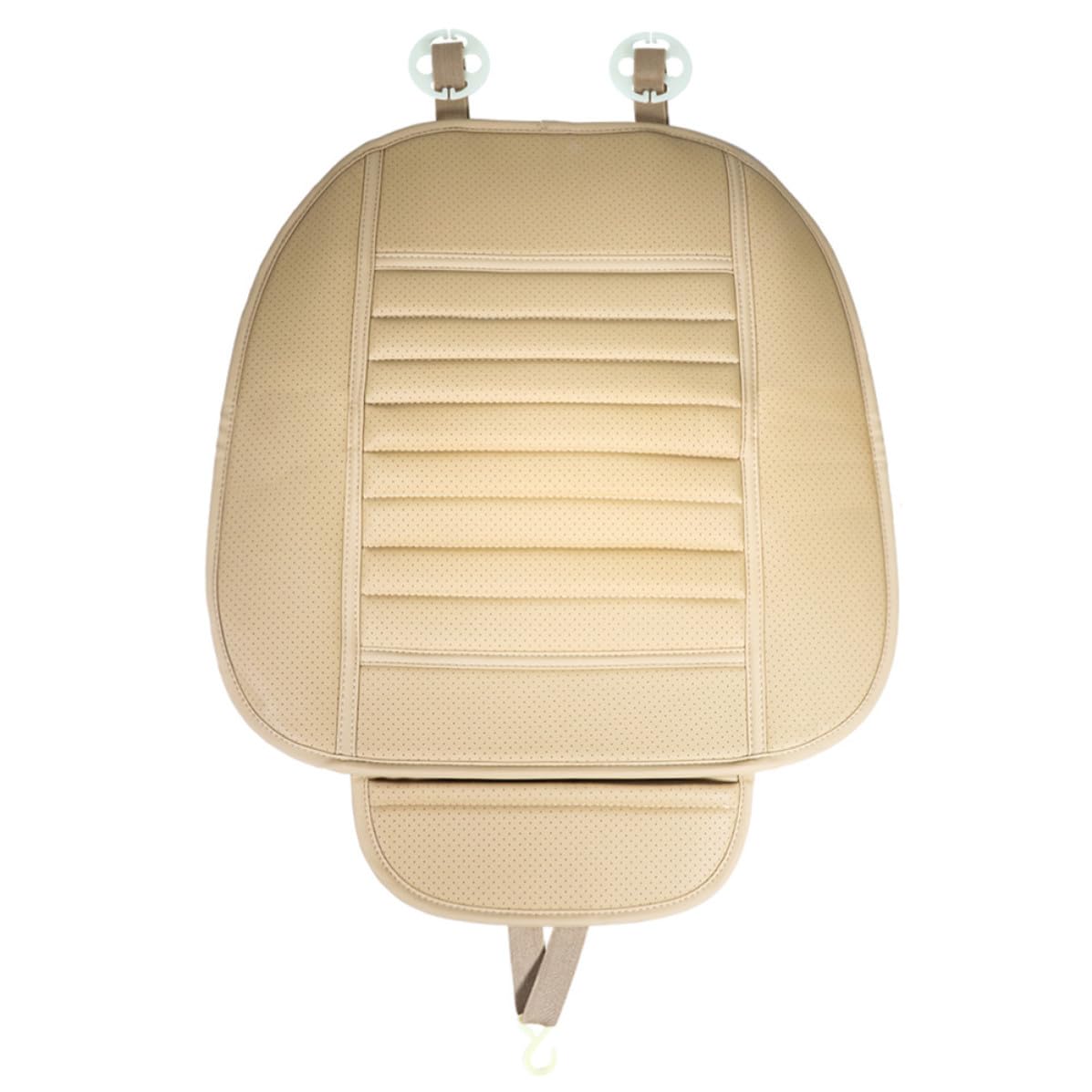 Funda para asiento de coche con gel de sílice y bolsillo de PU beige 8