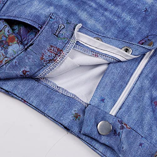 Duowei Womens Dress Women's Long Multiple Choice Printed Casual Loose Pants Comfortable Micro Stretch Yoga Pants For Women Blue #TOP4