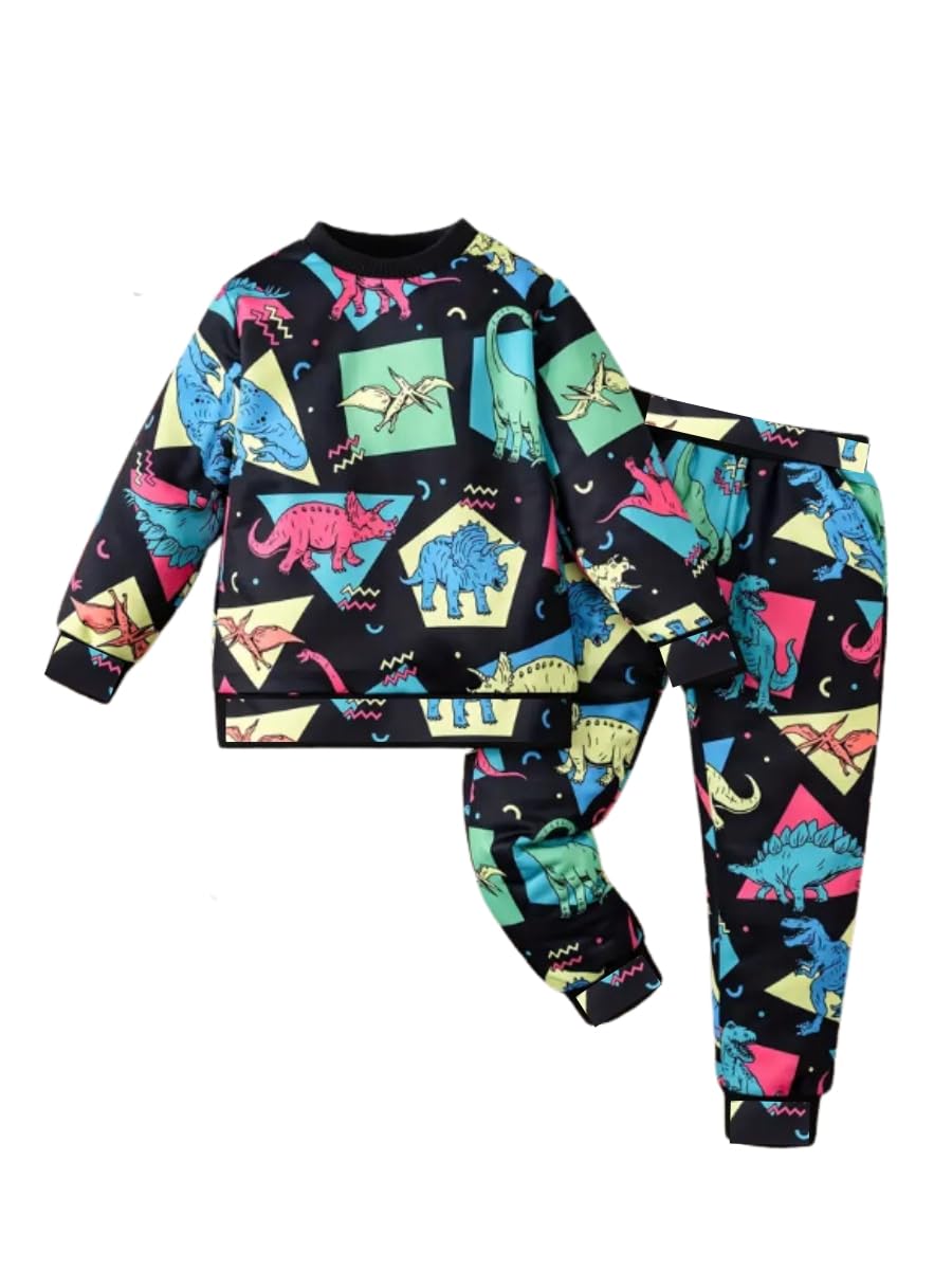 Thiya Boys Printed Cotton Blend Casual wear Comfortable Full Sleeve Co-ord Set