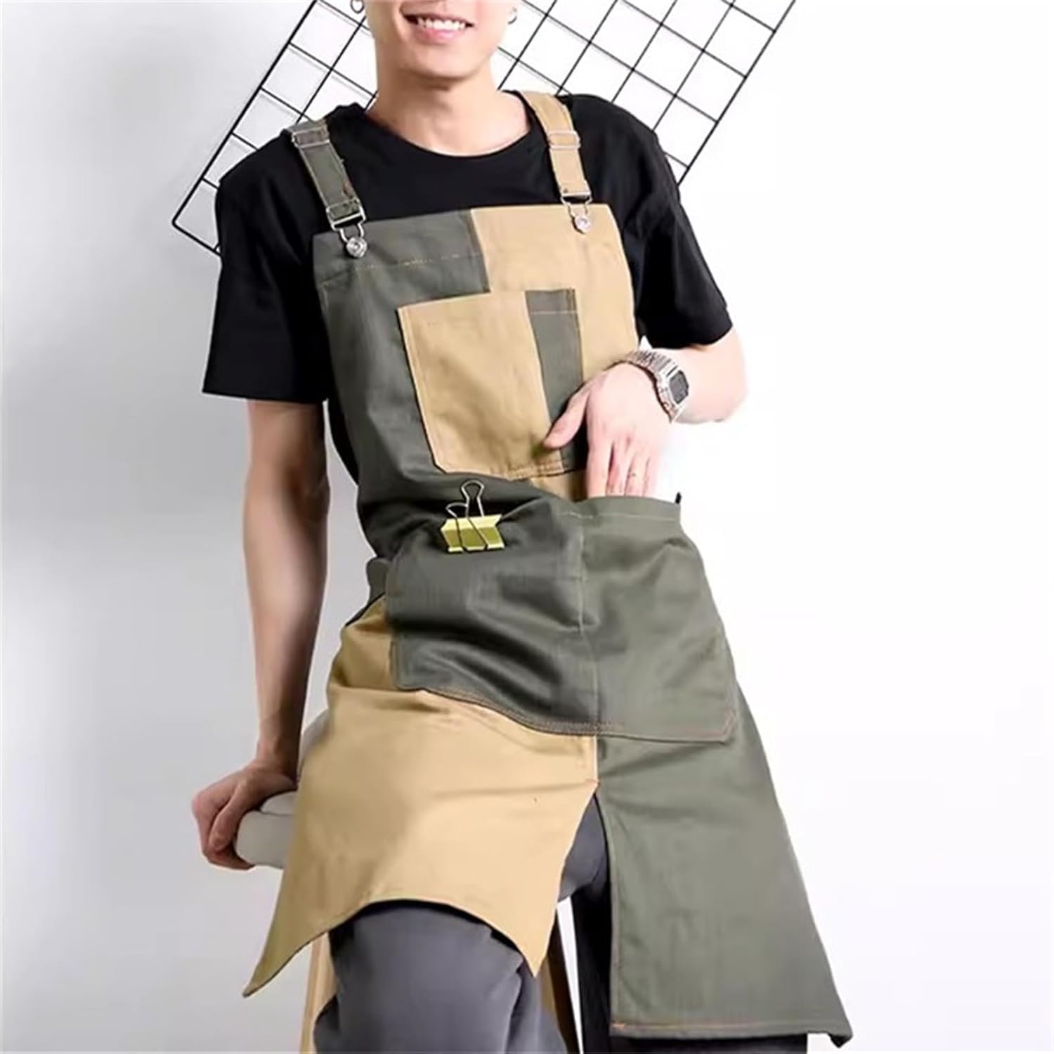 Tool Apron Apron Denim Chinese Restaurant Kitchen Baking Milk Tea Shop for Gardening Baking Working
