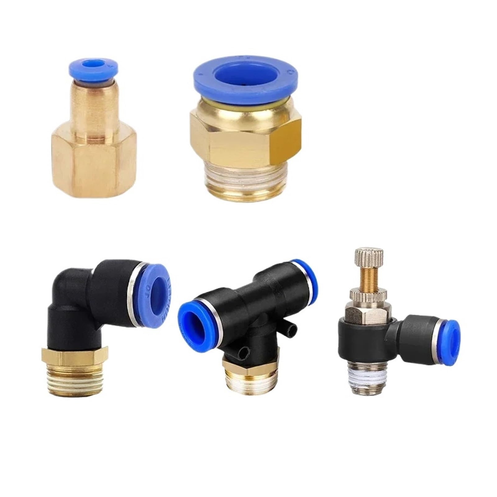 Pneumatische Schlauchverbinder, 20 Stück, 10 mm, 12 mm, 14 mm, 16 mm, M5, 3/4 Zoll, 1/2 Wege (PL (20 Stück)