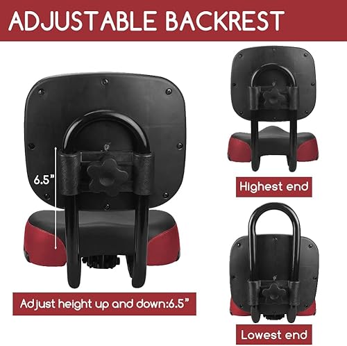 Miniatura 5 de Sencen - Asiento de bicicleta cómodo de repuesto de gran tamaño, cómodo sillín de bicicleta, cojín acolchado de espuma viscoelástica ancha, ajuste