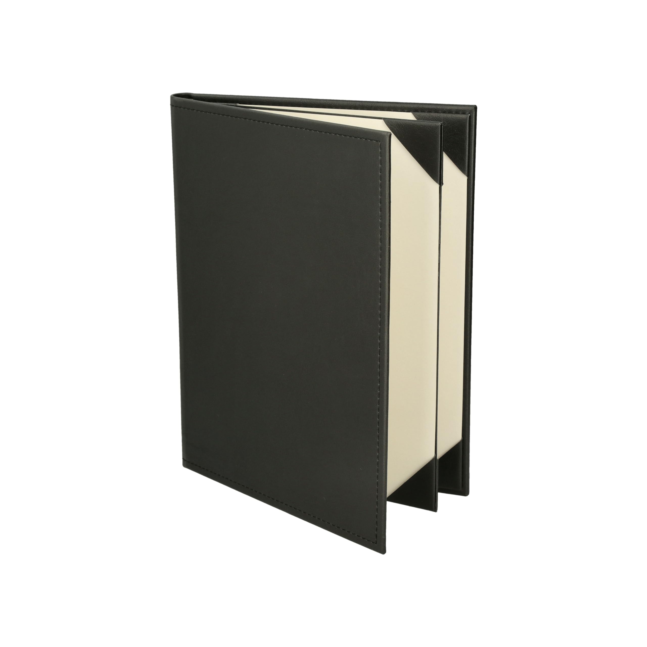 Prestine Menu Covers Made of Premium Faux Leather (10-Pack) - 8.5" x 11" - 4 Views - Black - Restaurant Menu - Wine List - Bar Menu
