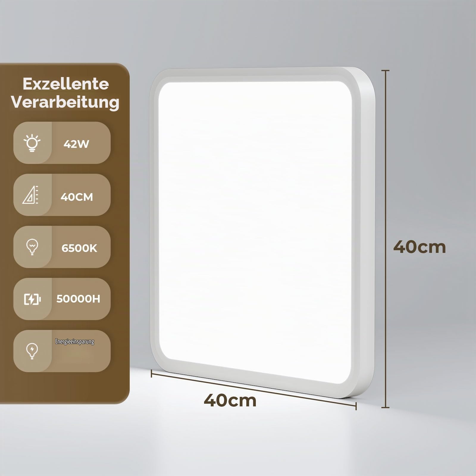 OTREN Deckenlampe LED Deckenleuchte 40CM 6500K Kaltweiß 40W 4400LM