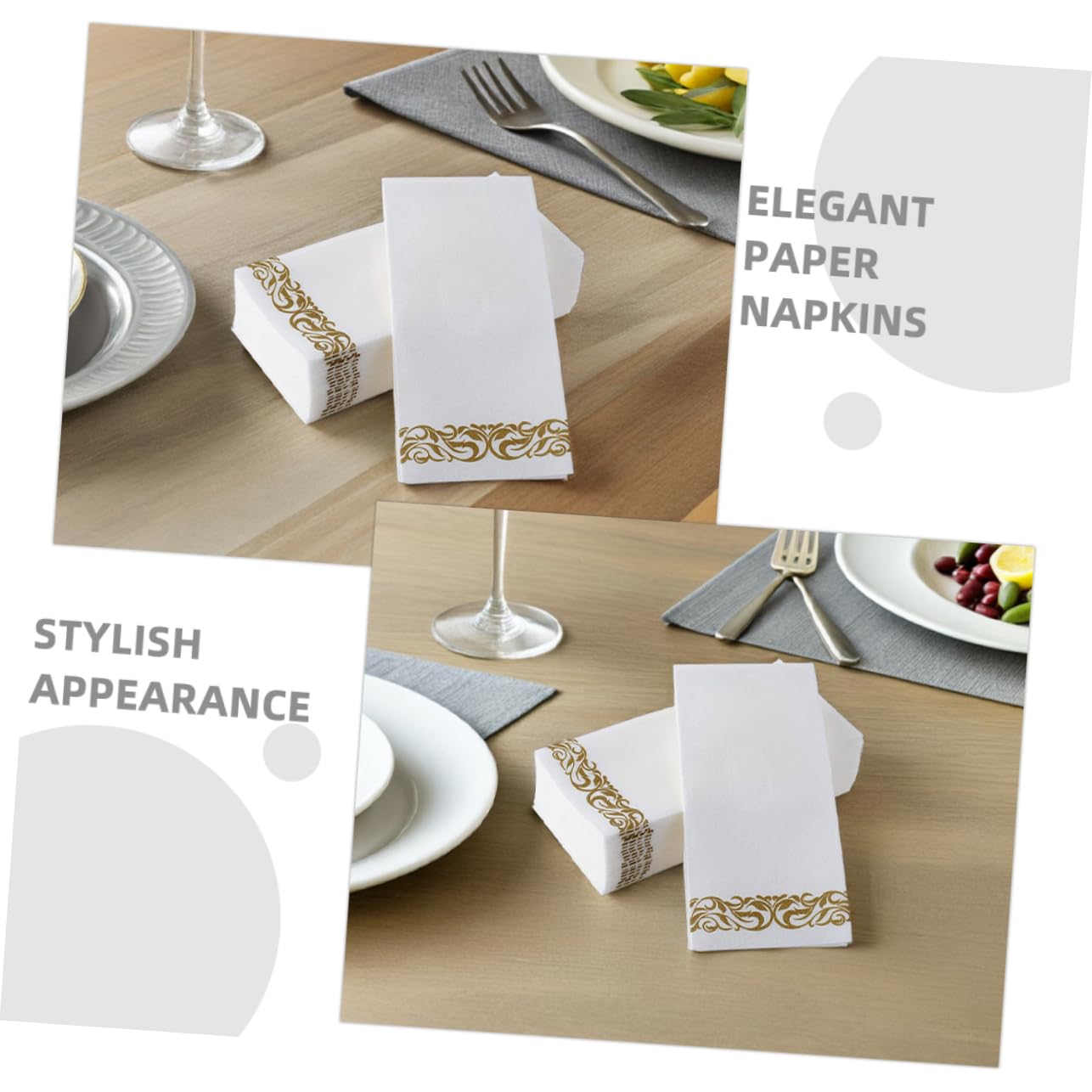 75stücke Servietten Bedruckt aus Papier Gefaltet für Abendessen Hochzeiten und Grillpartys pro Packung
