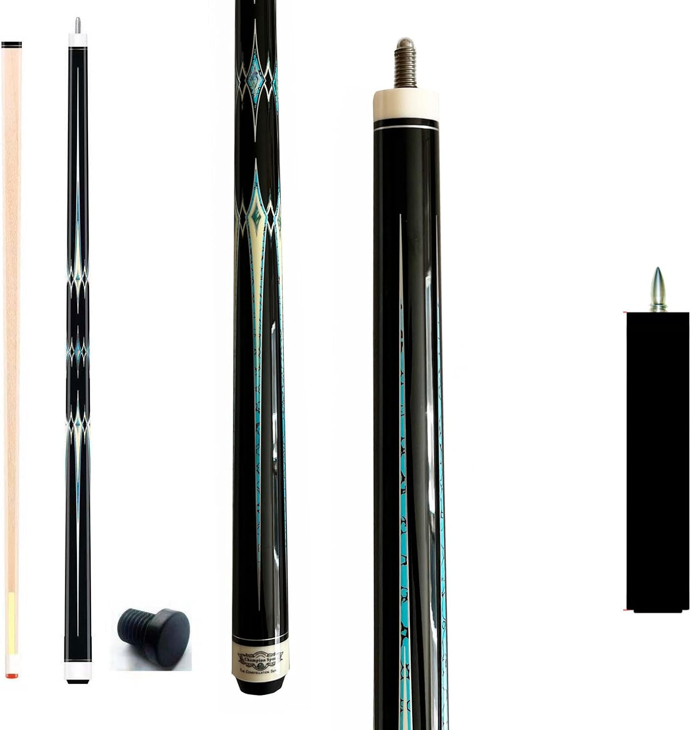 2022 New Champion Constellation Series Pool cue-5/16 x18,57", 11.75 or 12.75mm, with 5 Inches, 8 Inches Cue extenion or No Cue Extension