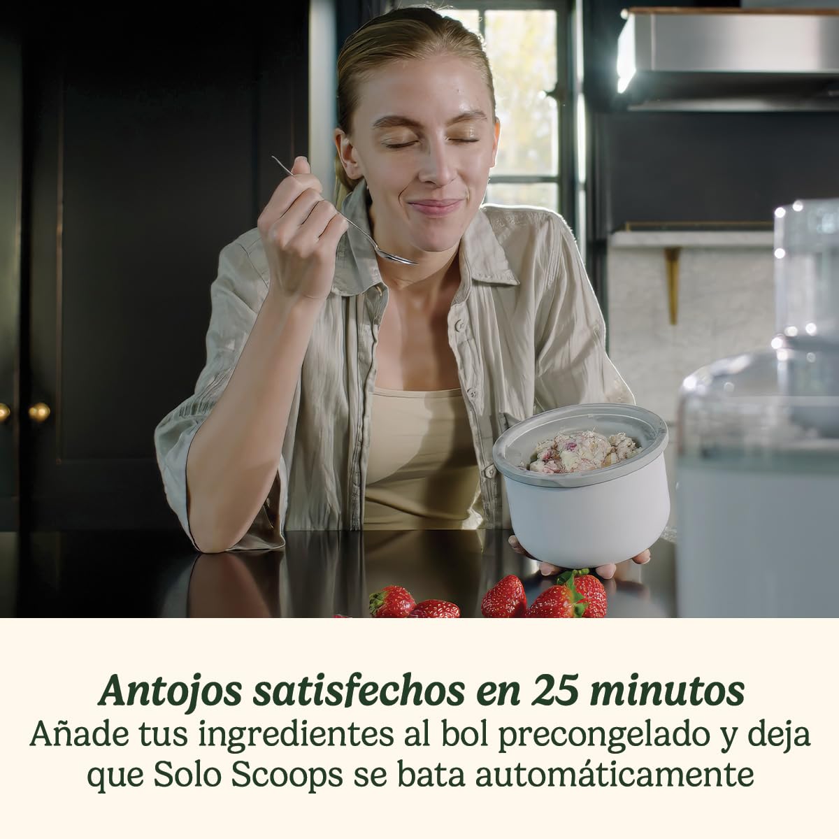 Cuisinart Heladera Solo Scoops, Máquina para hacer helado gelato sorbetes y yogur helado, casero en 25min, sorbetes, Compacta, ocupa poco espacio, Tazón para bat, Bol de congelación instantánea 475ml