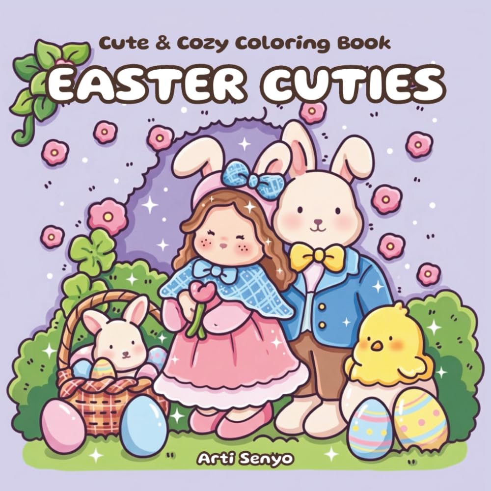 Cute & Cozy Coloring Book – Easter Cuties: Comfy & Relaxing Coloring Book for Adults, Teens & Kids 8+ – Sweet and Easy Easter Scenes with Anti-Stress Effect