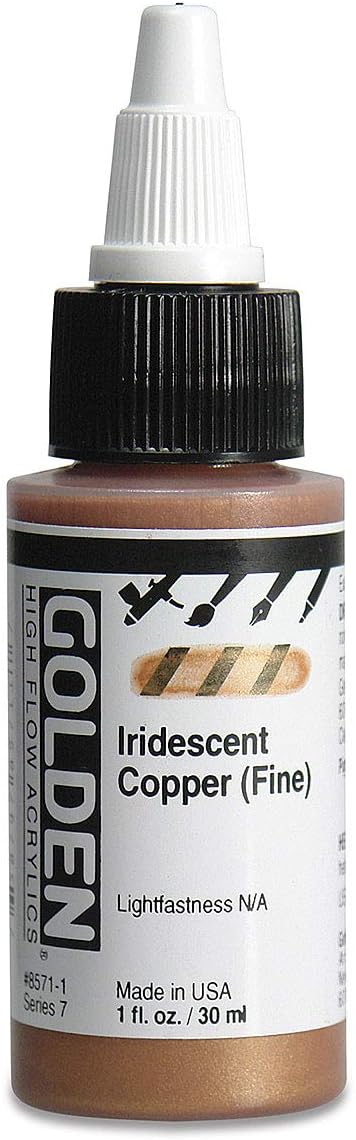 GOLDEN High Flow Acrylics, Iridescent Copper (Fine), 1 fl. oz. / 30 ml Bottle