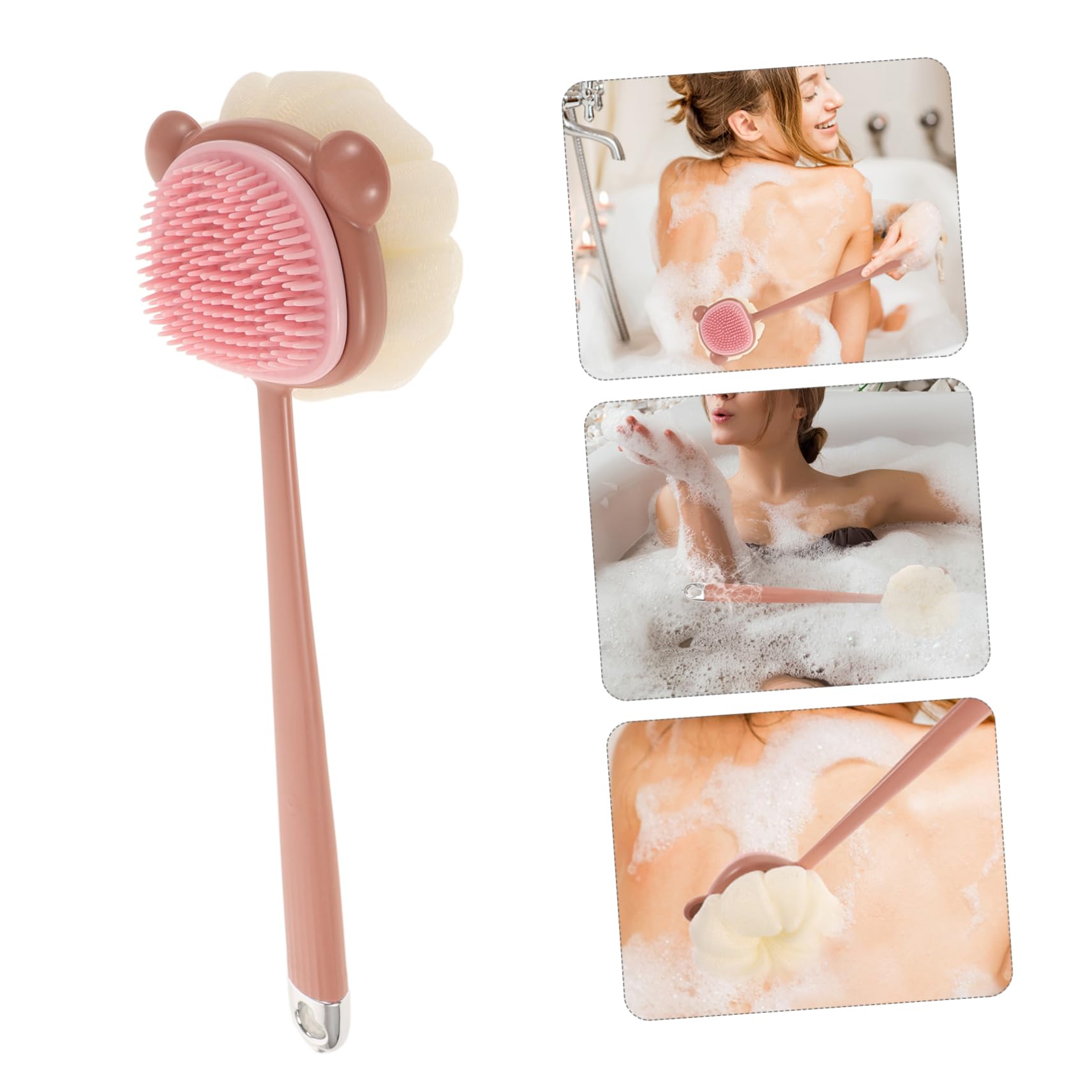 Angoily 3piezas Cepillo De Ducha De Mango Doble Cara Para Exfoliación y Limpieza De Cuerpo Cepillo De Para Masaje y Circulación Para Familiar