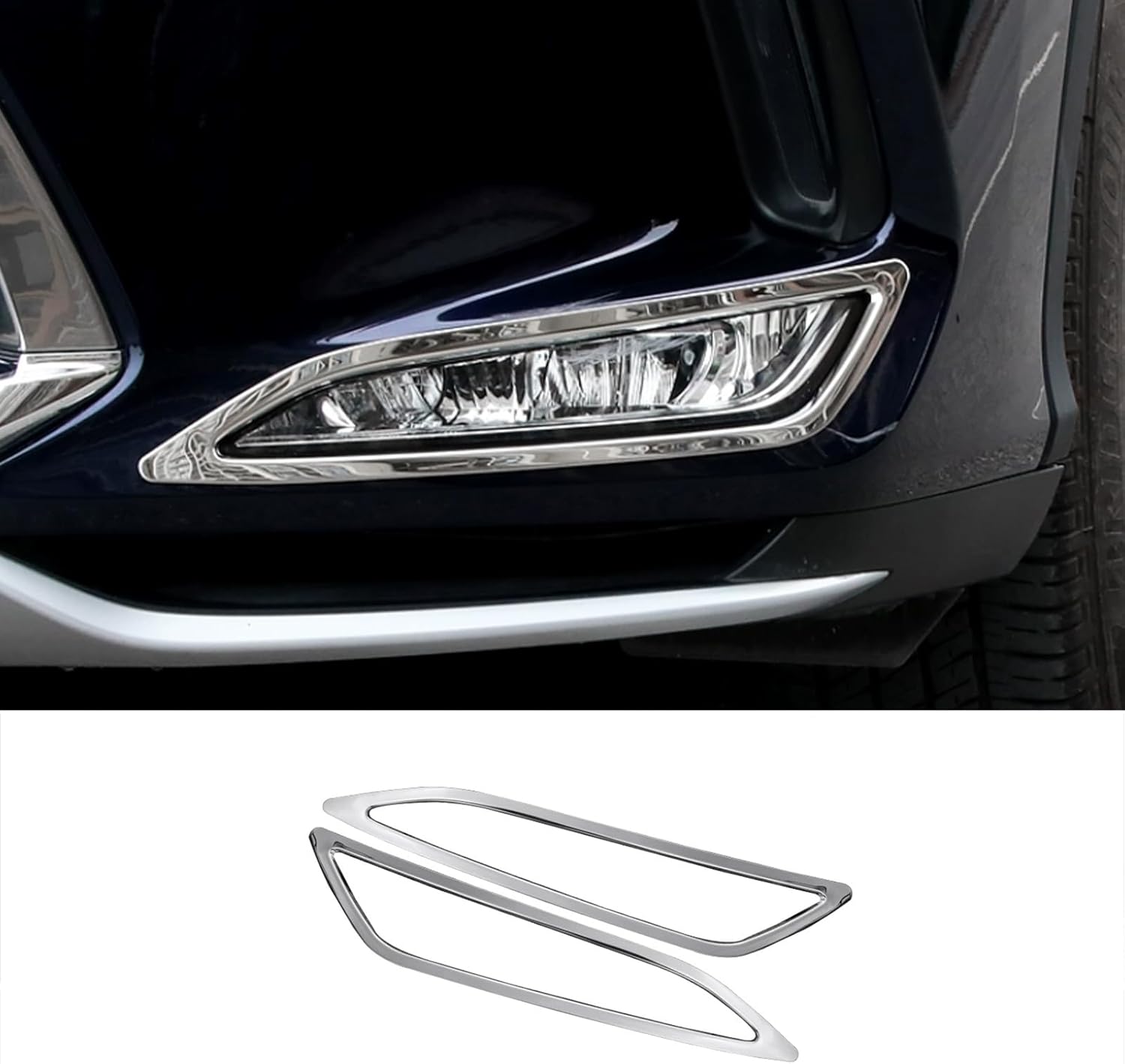 Car Accessories Fit for Lexus RX350 450h 2020 2021 2022 Chrome Front Fog Light Frame Cover Trims Stainless Steel 2 PCS