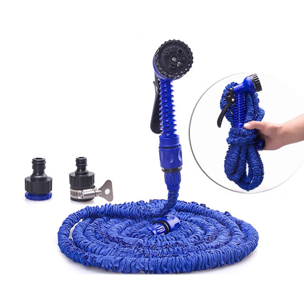 MIAOZHANG Tubo Estensibile da Giardino Tubo da Giardino Tubo Irrigazione Estensibile con 7 Funzioni di Spruzzo per Camper e Giardino di Casa