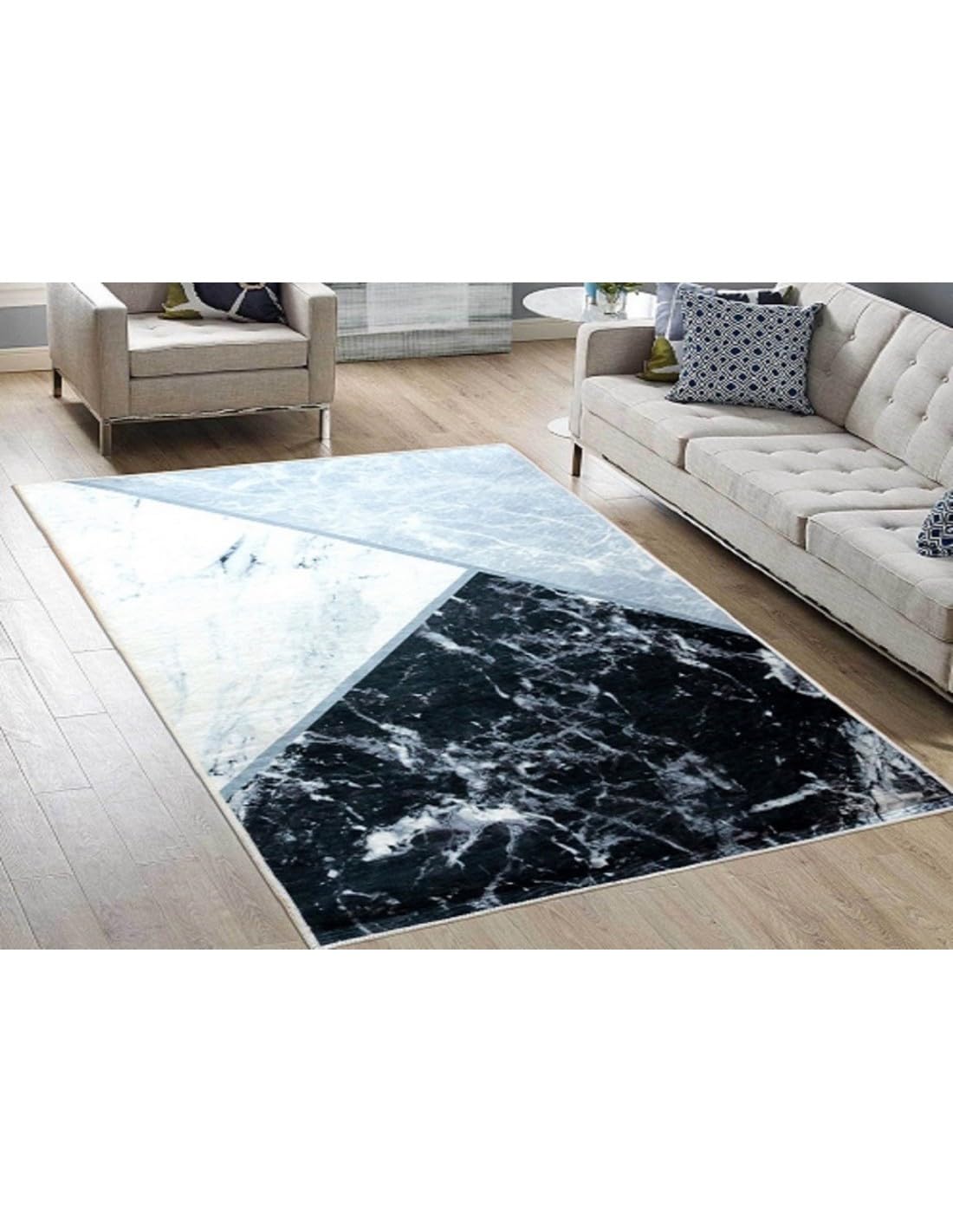Mani Textile Tapis Marbré Tricolore 80x150m
