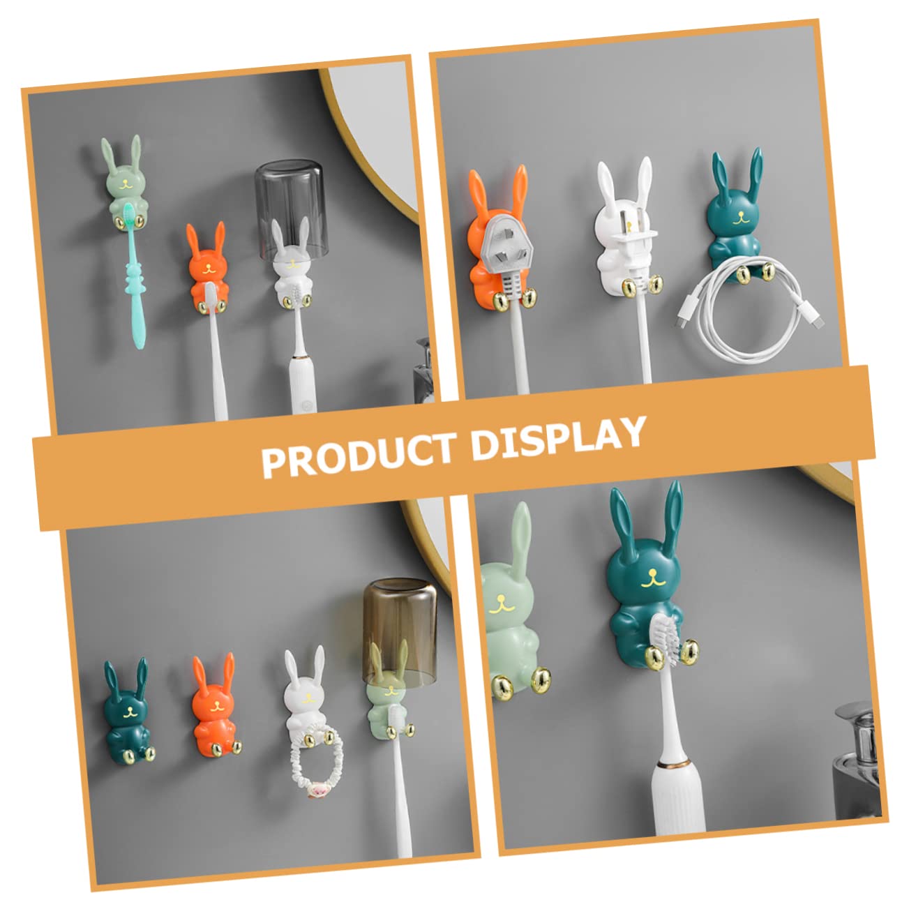 ULTECHNOVO Ganchos Decorativos De Pared Forma De Conejo Soporte Para Bolsos Y Abrigos Instalación Material Resistente Diseño Moderno Y Único Para Habitaciones Infantiles 4 Piezas X 4