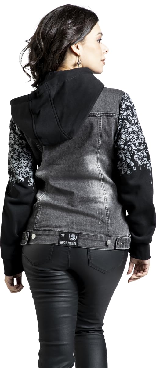 Rock Rebel by EMP Donna Felpa con cappuccio nera con tasche laterali