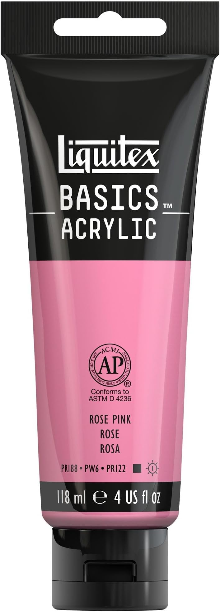 Liquitex BASICS Acrylic Paint, 4-oz tube, Rose Pink
