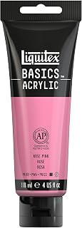 Liquitex BASICS Acrylic Paint, 118ml (4-oz) Tube, Rose Pink