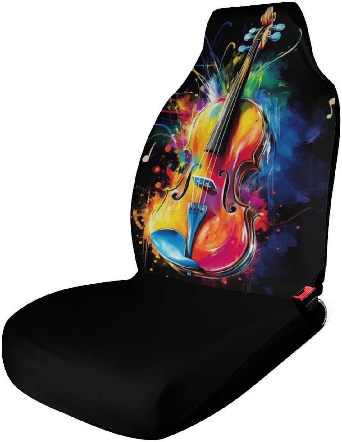 Violin Player Car Seat Covers Universal Car Front Seats Protector Auto Interior Accessories 2PCS