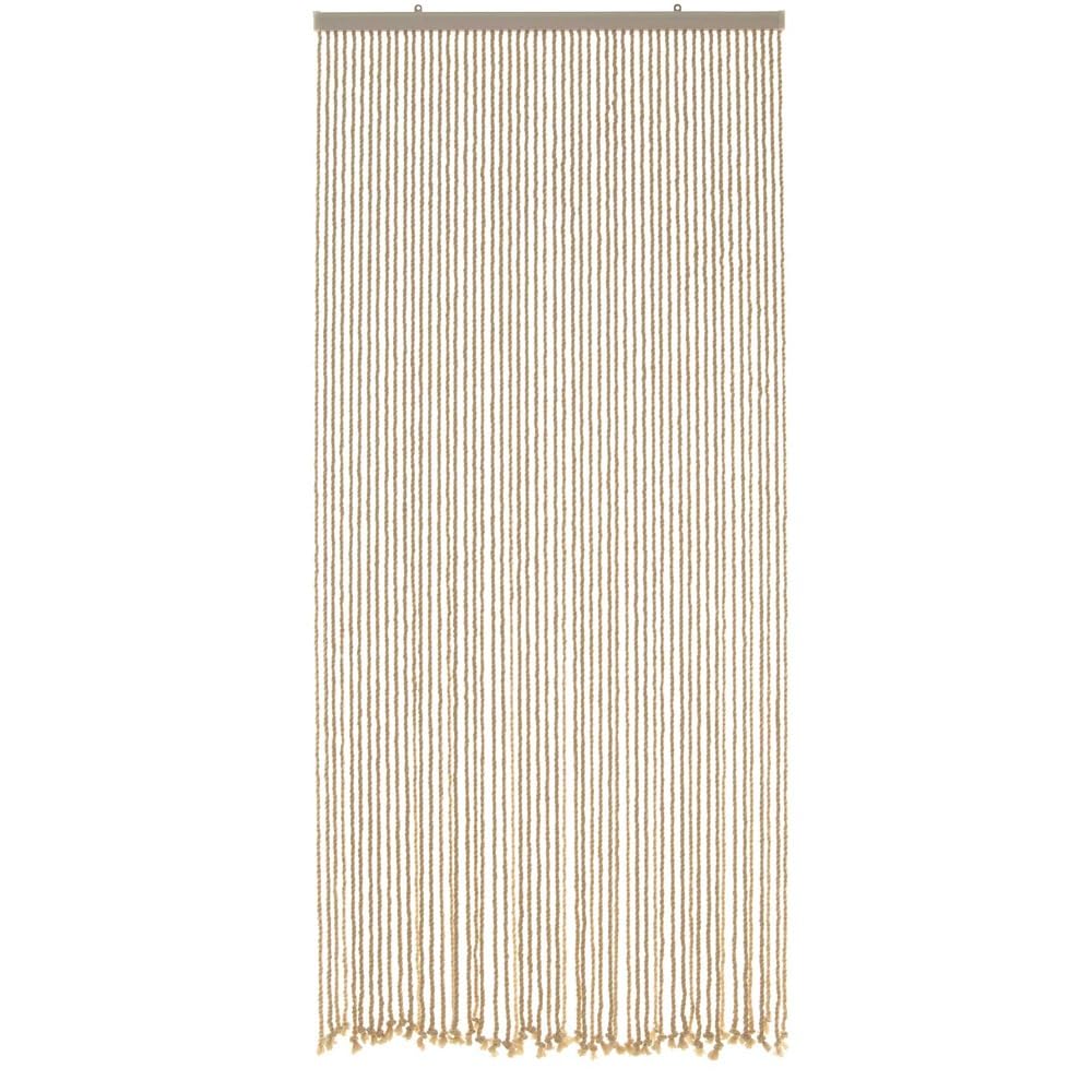 HAB & GUT -DV0110- Seilvorhang Türvorhang MARE 54 Stränge 90/195 cm Beige Zimmertüren Insektenschutz Balkon Terrasse Boho