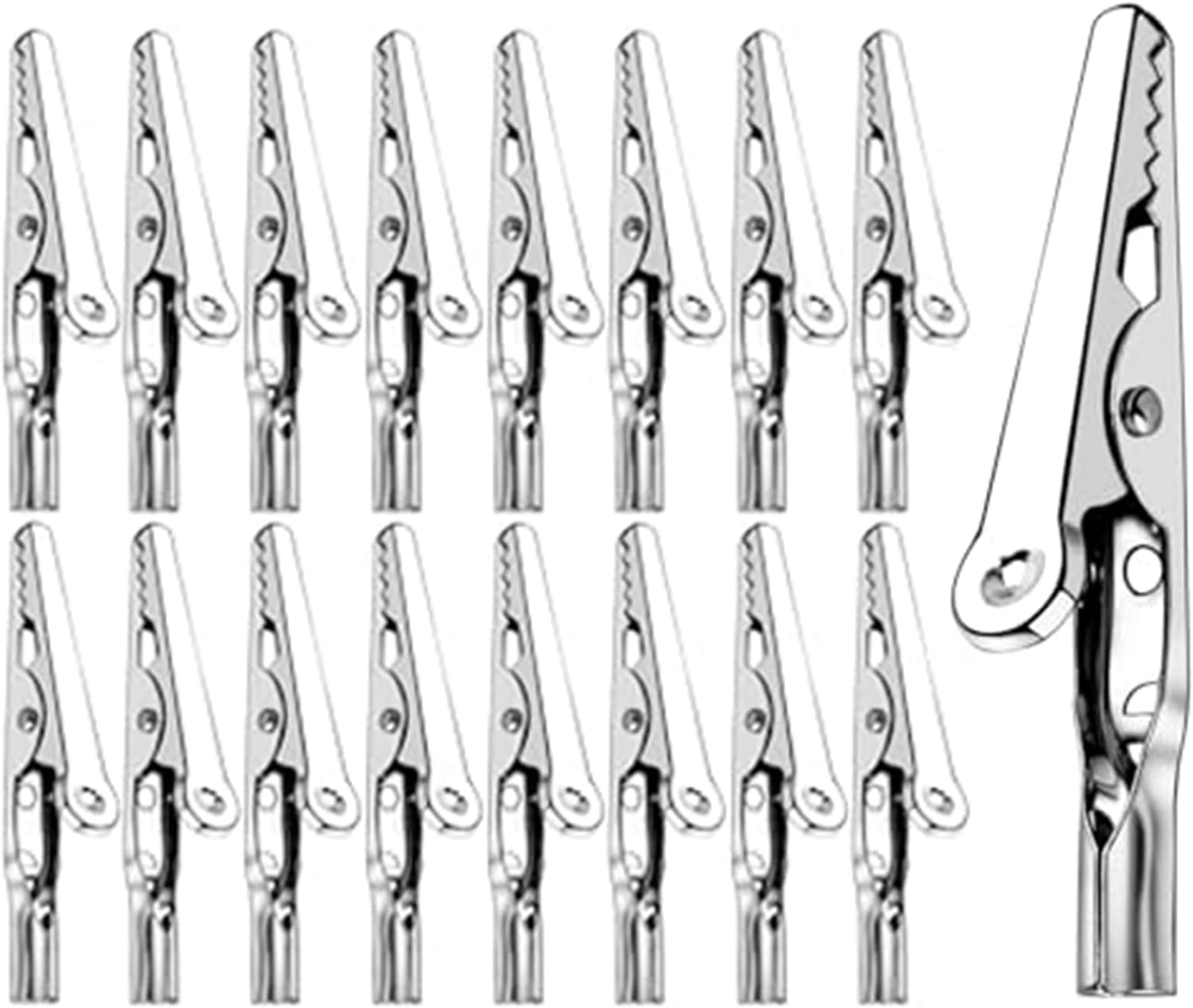 16 PCS Alligator Clips Electrical, Battery Clip Connector, Crocodile Clips for Electronics Projects, Battery Terminal Clamp