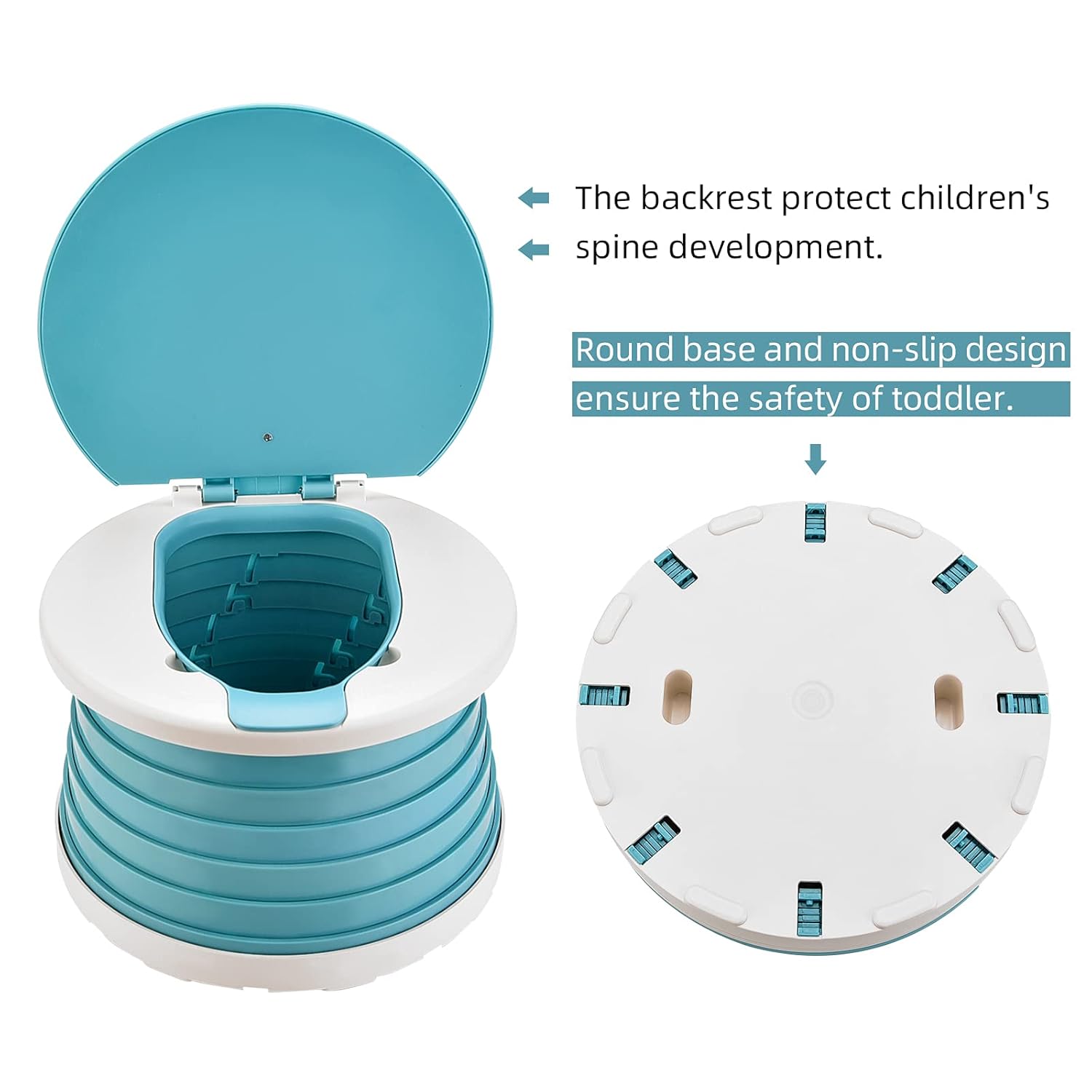 Portable Potty for Toddler Travel, INSOUR Baby Potty Training Toilet, Kid Toilet with 15pcs Cleaning Bags, Emergency Travel Potty for Car, Camping, Outdoor and Indoor : Baby