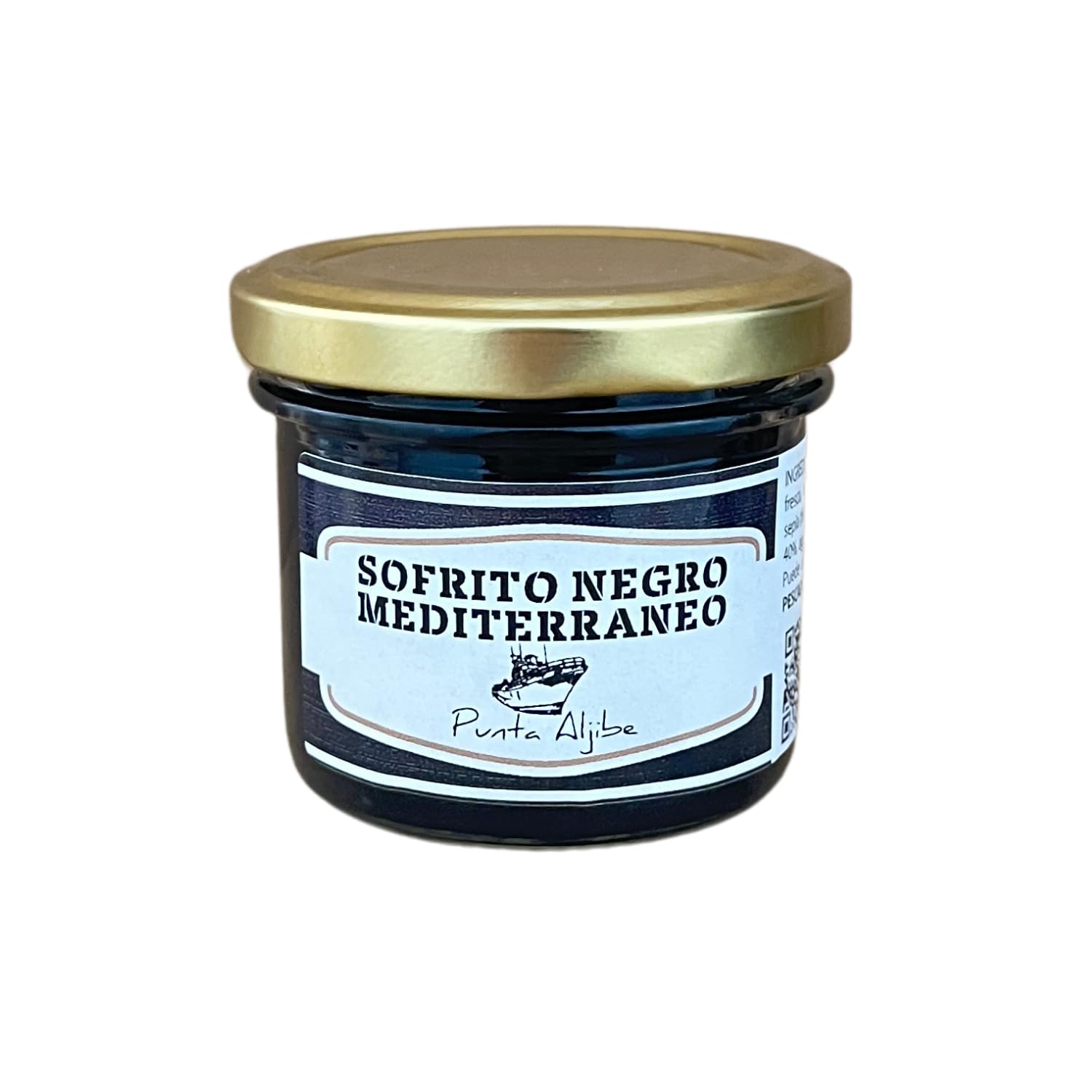 Punta Aljibe Sofrito Negro Mediterráneo con Tinta de Sepia, 120g, para Arroces y Paellas