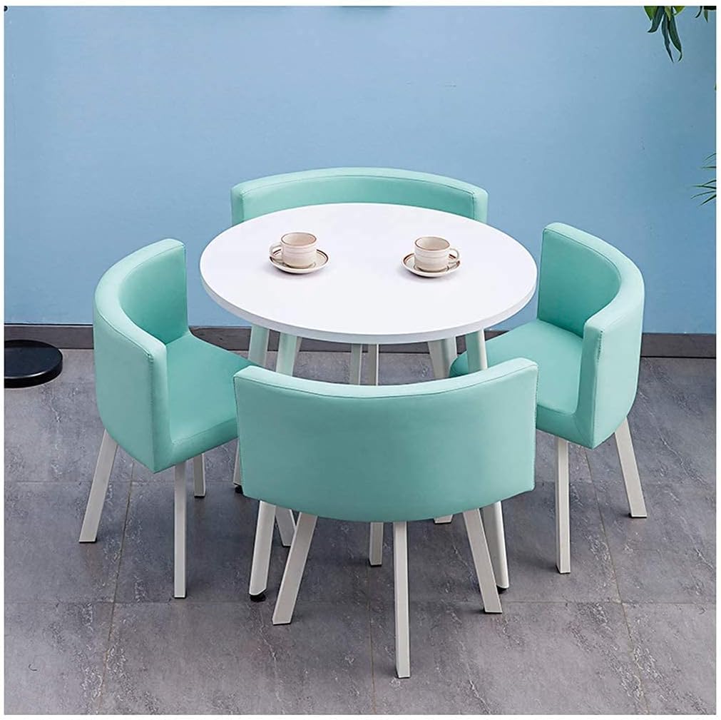 Office Reception Lounge Area Coffee Shop Tea Shop Leisure Table Balcony Living Room Round Table 80cm Solid Wood Dining Table Family Living Room Kitchen Lounge Table (Color)