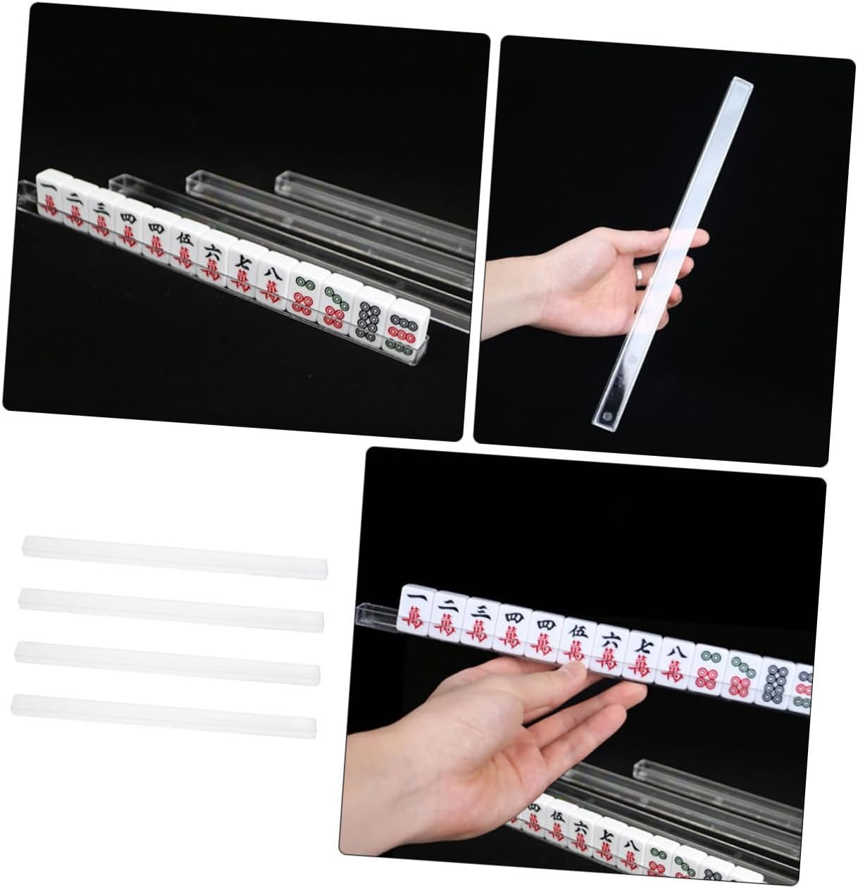 Vaguelly 4pcs Mini Mahjong Racks U-Shaped Tile Holders for Travel Lightweight and Portable Mahjong Accessories for Organized image 5