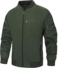 LBL Men's Casual Spring Autumn Sports Baseball Jacket with Zip Causal Solid Colour Jacket