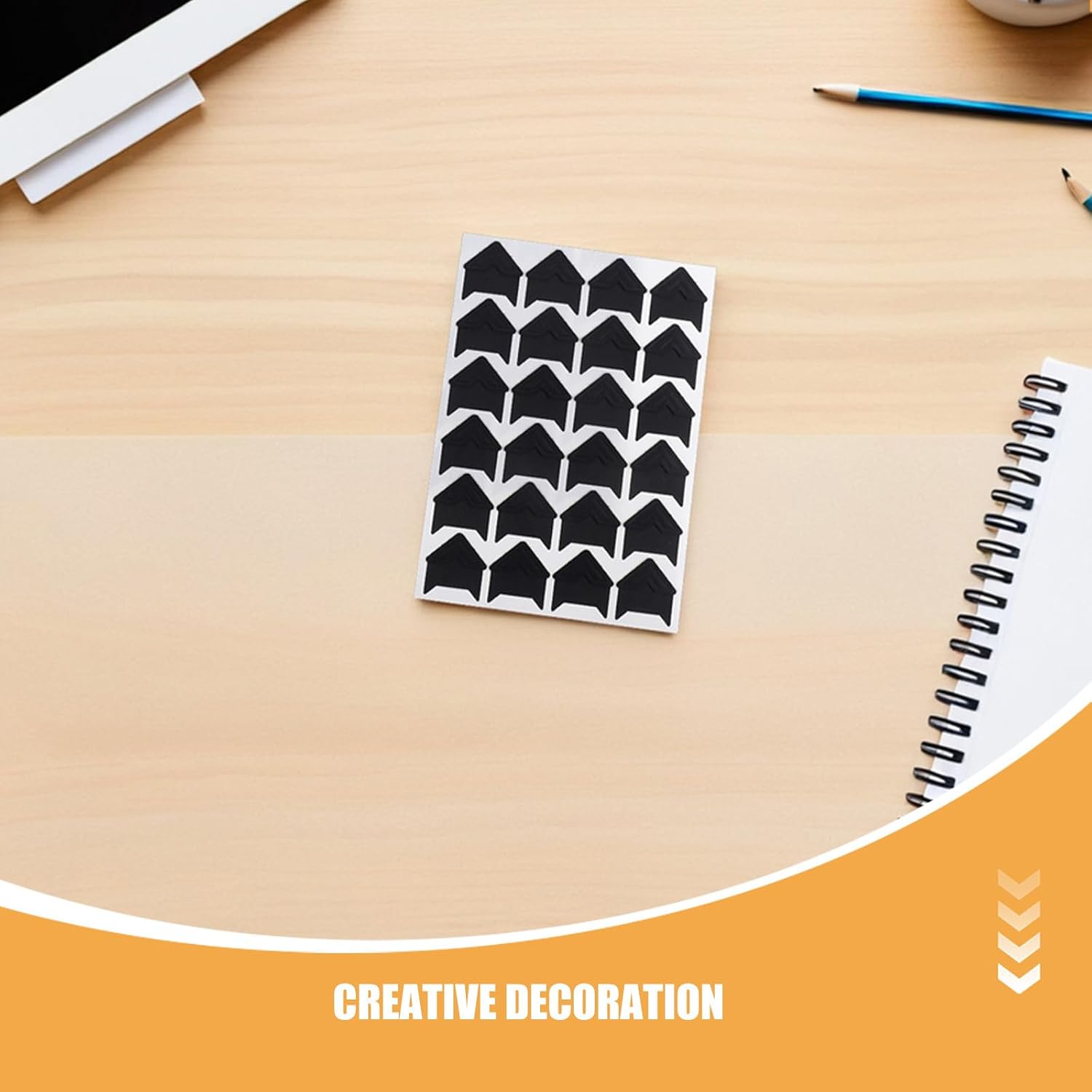 Black Scrapbook Photo Corners for Students and Crafters, 8 Sheets