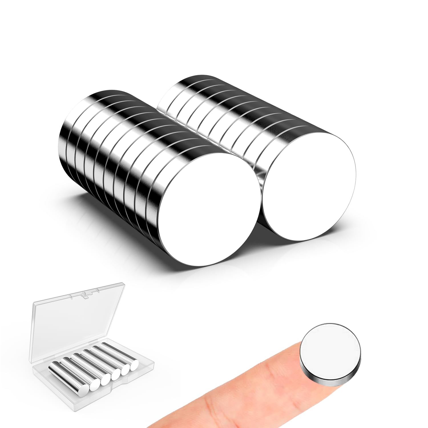 Mini Magnets, Caturledas 20 Pack 15x3 mm Small Round Magnetic Rare Earth Neodymium Fridge Magnet for Home Kitchen Office School 3D Printing Industrial